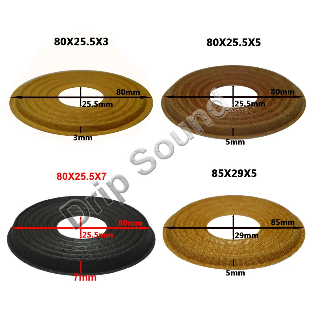 2pcs 80x25.5/85x29mm Elastic Wave Loudspeaker Subwoofer Woofer Bass Speaker Repair Spider Damper