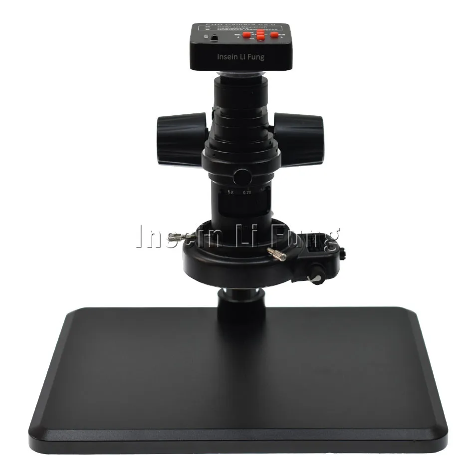 38MP 2K 1080P 60FPS HDMI USB Industry Electronic Video Microscope Camera+10X-200X Zoom C-mount Lens+LED Light Source+Holder