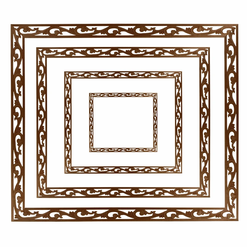 

VZLX Wood Carved Applique Frame Onlay Furniture Decoration Accessories Unpainted DIY Vintage Home Decor Craft Wooden Letters