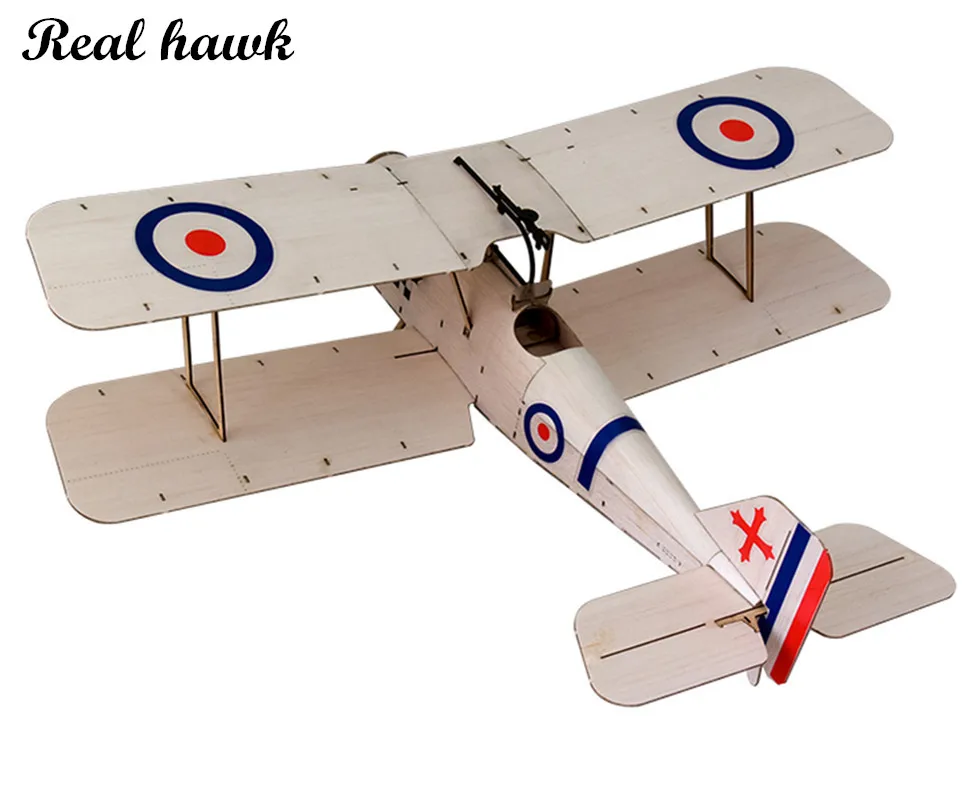 Sopwith-SE5A 378mm Balsa Biplane Laser-Cut RC Plane Kit Uncovered Frame for Aeromodelling & Historical Scale Building