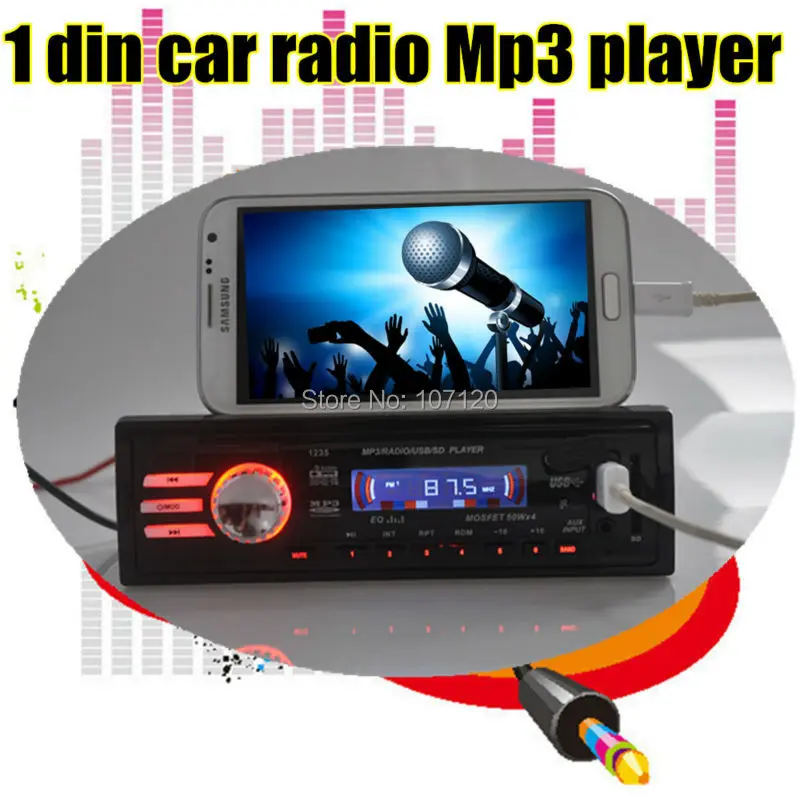 New 12V Car Stereo car Radio reciever MP3 stereo car Audio Player USB SD card MMC Port Car radios aux-in In Dash 1 DIN size