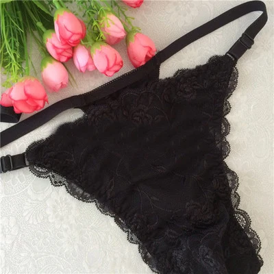 men thong pouch Tanga men panties lace Floral Lace Soft Bikini Adjustable thin lace sexy U convex design low waist thong T pants