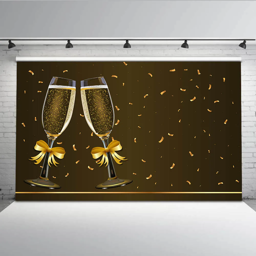 

Champagne Photography Backdrops Brown Photo Booth Background Wedding Graduation Ceremony Party Props MW-300