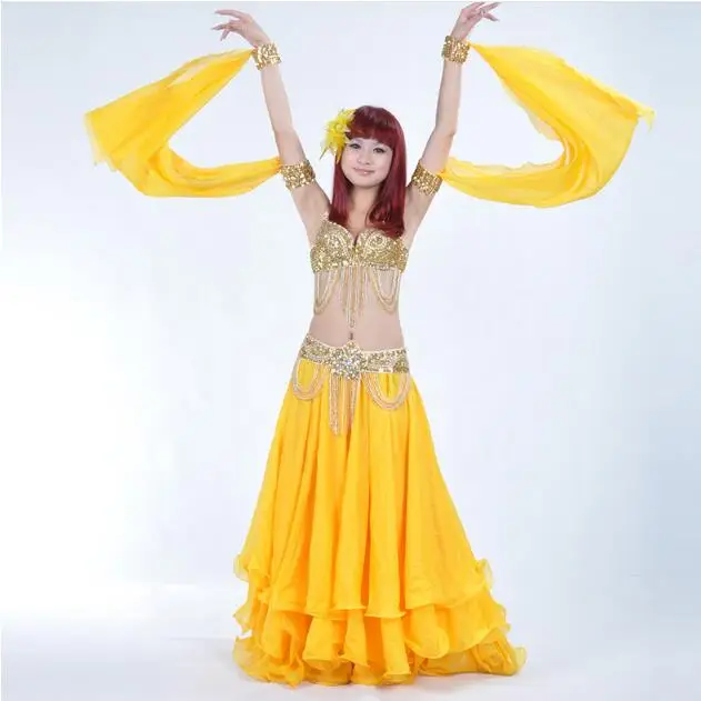 12 Colors 1 Piece  Belly Dance Costume Accessories  Arm Sleeves Wrist Adjustable Chiffon Sleeve Sequins Armbands 88 cm length