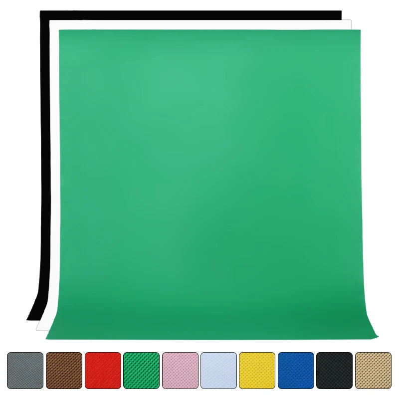 SH Photography Studio 1.6Mx2M/3M/4M  Non-woven Backdrop Background Solid Color Green White Black Screen Chromakey Cloth