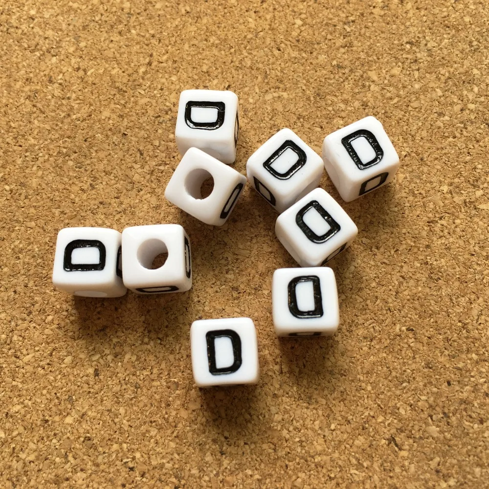 

Wholesale Alphabet Beads 1100pcs 8*8MM Plastic Acrylic Jewelry Spacer Beads DIY Jewelry Findings Single Character D Cube Beads