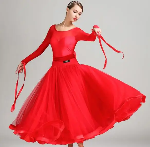 Ballroom  dress waltz dress rumba standard smooth dance dresses S7007 Ballroom dance competition dress red wine red blue black