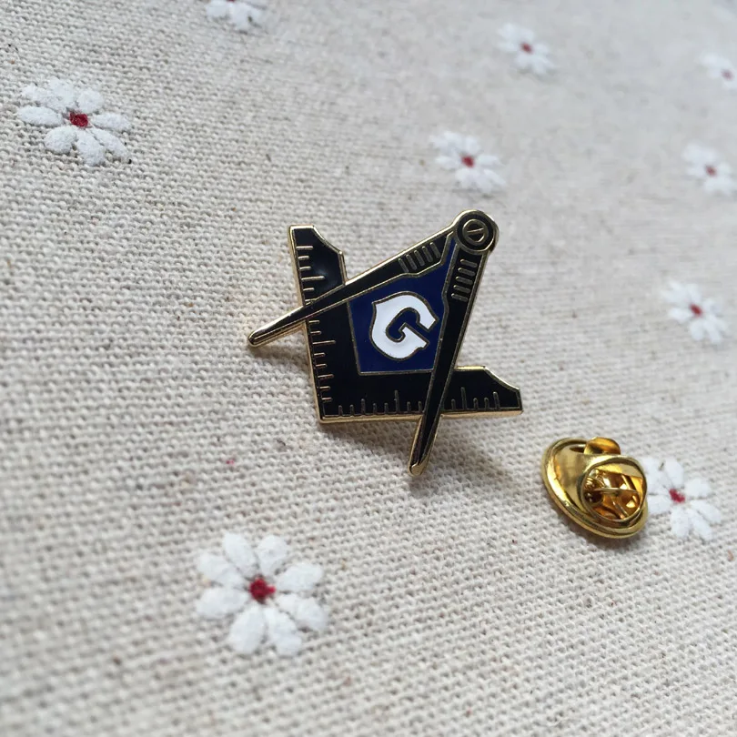 2pcs Compass and Square Enamel Brooches and Pin Blue Lodge Freemason Lapel Pins Badges Masonic Regalia Metal Craft Fellow Gift