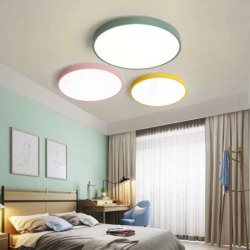 Modern Macaron Ceiling Lights Round LED Ceiling Lamp Colorful kitchen lamp Living room light bedroom kids room indoor lighting