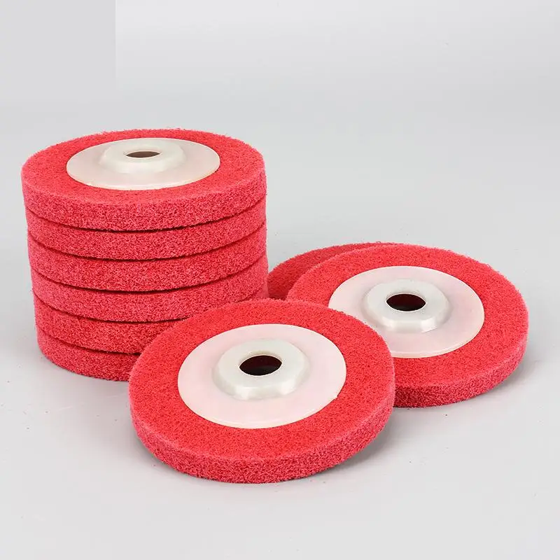 

Red Metal polishing wheel 100*16mm 9p Non woven abrasive wheel Nylon Fiber polishing wheel Abrasive disc