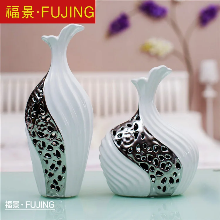 Ceramic vase ornaments modern living room European-style home decorations creative large white porcelain vase