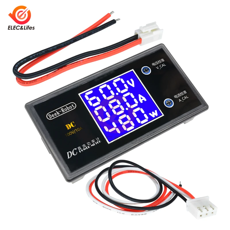 DC 200V 100V 10A LCD Digitale Spanningsstroommeter Tester Verstelbare Ampèremeter Voltmeter Paneel Volt AMP Detector Dual led display