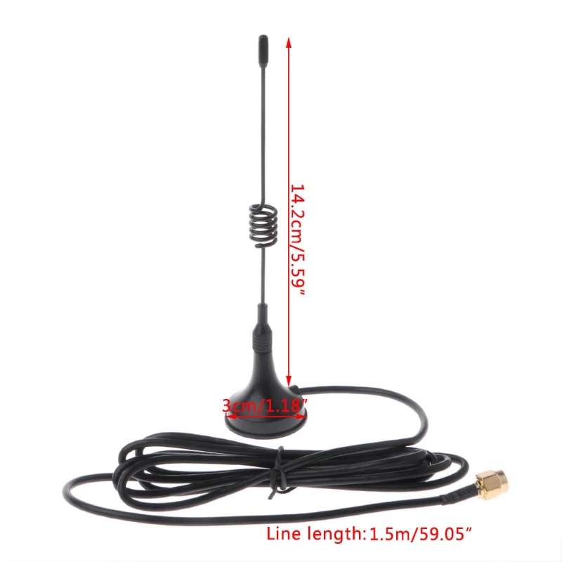 433MHz Antenna 5dbi Male RG174 Cable GSM GPRS 1.5M Magnetic Base For Ham Radio 517A