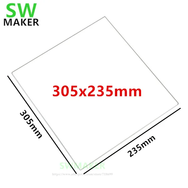 1pcs 235x305x4mm Creality CR-10mini Borosilicate Glass 3d Printer Build Plate Creality CR-5