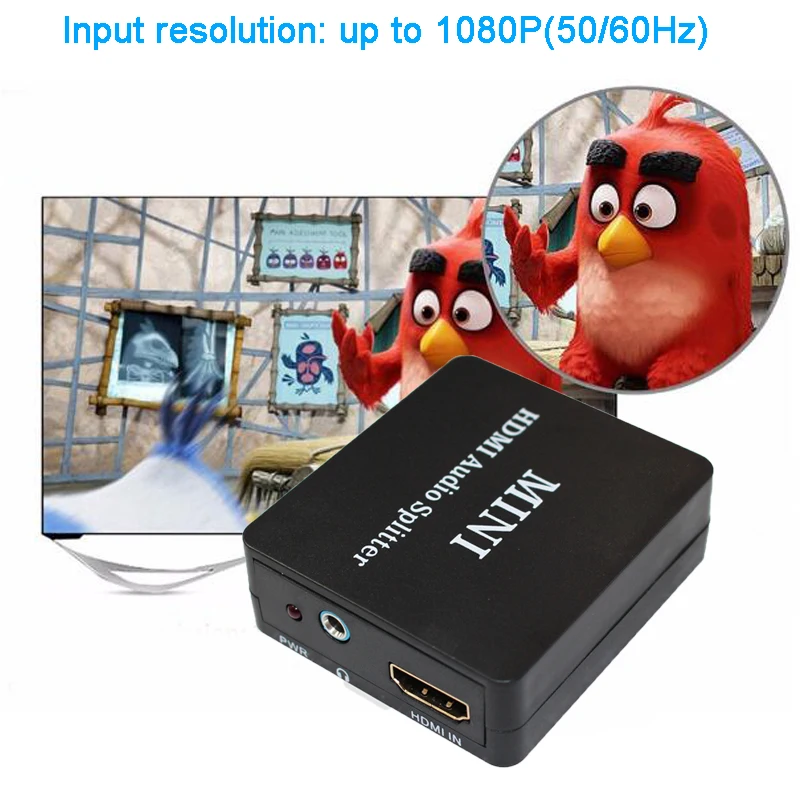 HDMI audio extractor HDMI to HDMI and Optical TOSLINK SPDIF + 3.5mm Stereo Audio Extractor Converter HDMI Splitter Adapter