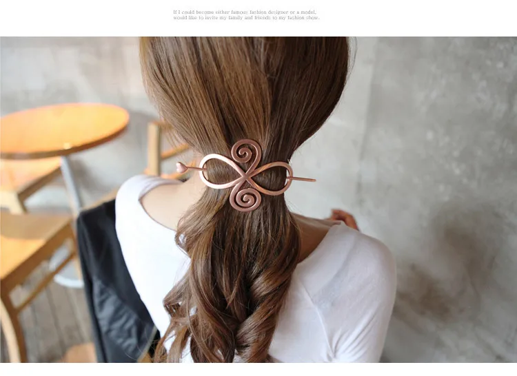 Fashion simple geometric metal love stars round hairpin insert comb hairpin hairpin hair comb hair accessories