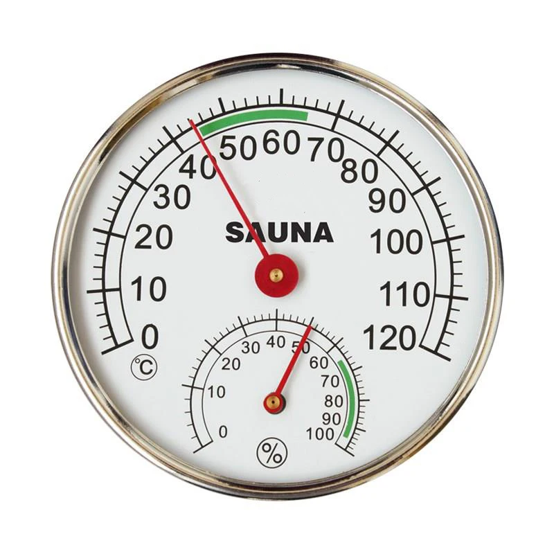 5-inch Dial Thermometer Hygrometer Metal Shell Sauna Room Hygro-thermometer