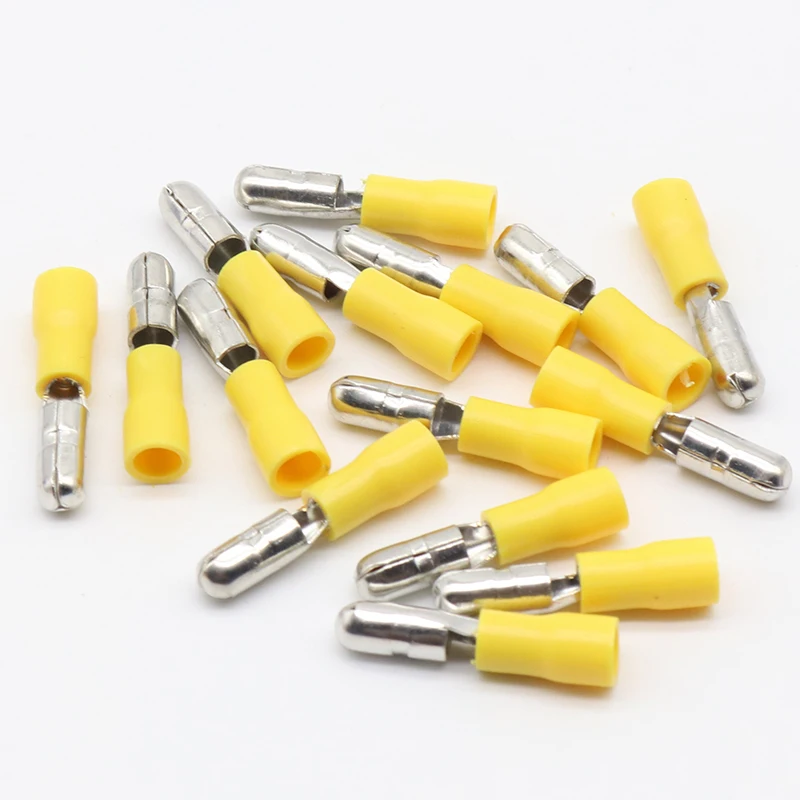 Hot 50 X Yellow Male Female Bullet Connector Crimp Terminals Wiring