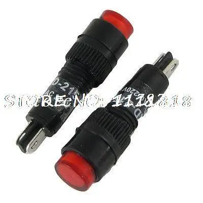 

AC 220V 8mm Neon Pilot Light Indicator Lamp Red (Bag of 10)