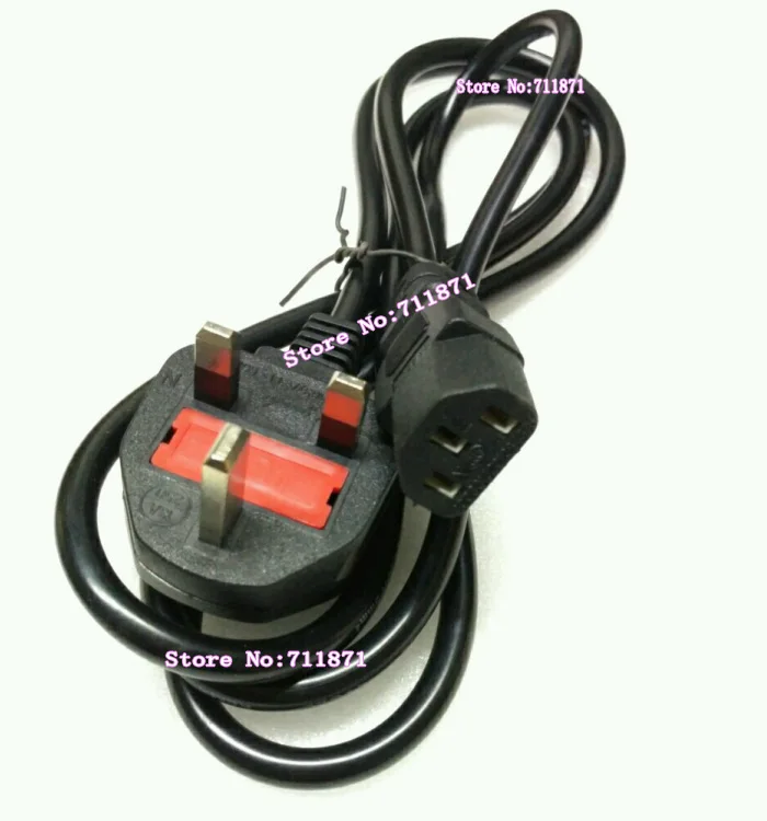 3P UK C13 Power Cable Network Router Switch Power Line Desktop Computer Monitor Power Cord Wire 3 Pin UK Plug male C13 Female