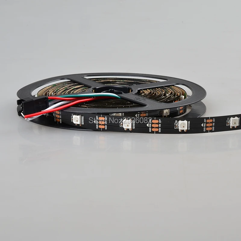 5V 30LEDs/M SK6812 Programmable 5050 SMD Digital RGB LED Strip Light WS2811 WS2812B 5V Addressable Black PCB Non-waterproof IP20