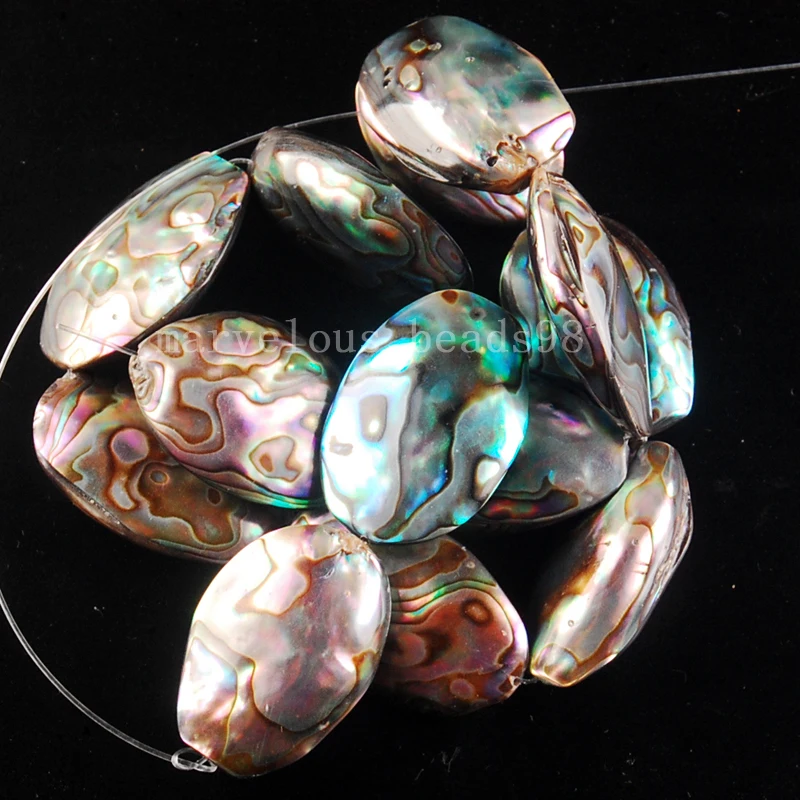 Free Shipping Beautiful jewelry  20x24~18x32mm New Zealand Abone Shell Oval Egg Loose Beads PG6510