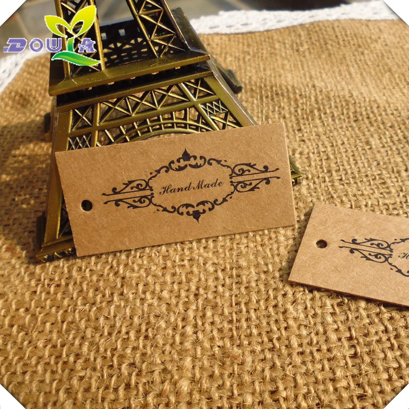 50Pcs Retro Lace Handmade Tags For Pendant Gift Box Baking Paper Hang Tags For Gift Decorative Swing Label Wishes Card