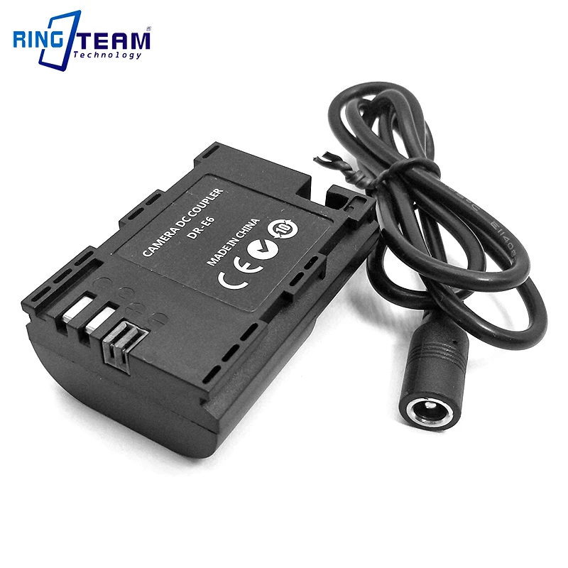 2x LP-E6 DR-E6 Battery DC Coupler for Canon Camera EOS 5D Mark IV III II 5D2 5D3 5D4 5DS 5DSR 6D 7D Mark II 6D2 7D2 60D 70D 80D