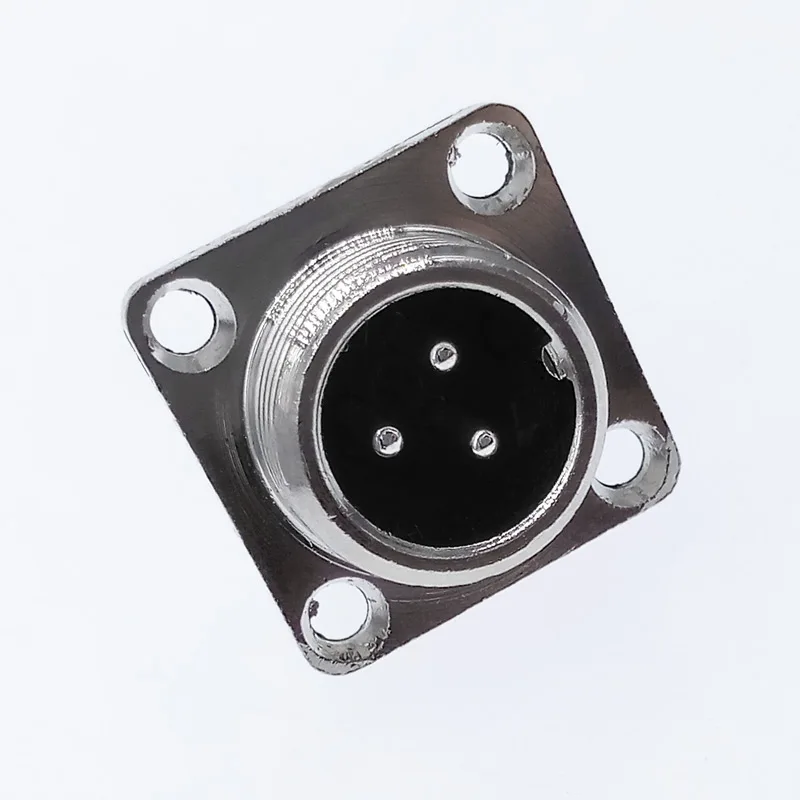 GX12 connector square base flange socket 2 pin 3pin 4pin 5pin 6pin 7pin diam 12mm