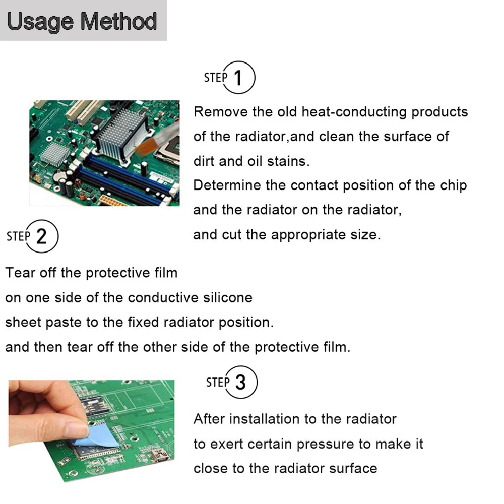 1P 100mm * 100mm * 2mm ความร้อนคุณภาพสูง GPU CPU ฮีทซิงค์คูลลิ่งซิลิโคน pad