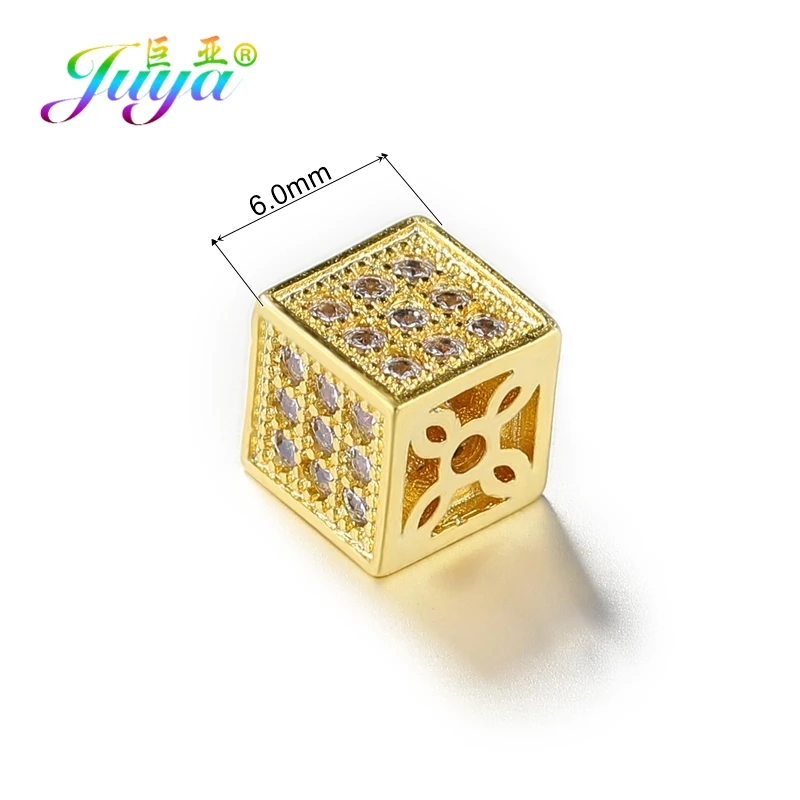 Juya DIY Beadwork Jewelry Decoration Charm Beads 6mm 8mm Square Beads For Handmade Women Men Bracelets Earrings Jewelry Making