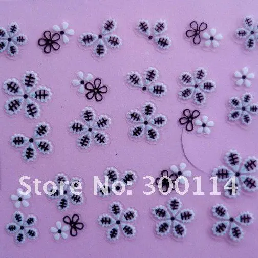 wholesale 30 styles 3D flower Nail Art Stickers XF061-090 serial DIY french Nail Decoration 1000 packs/lot free DHL/EMS shipping