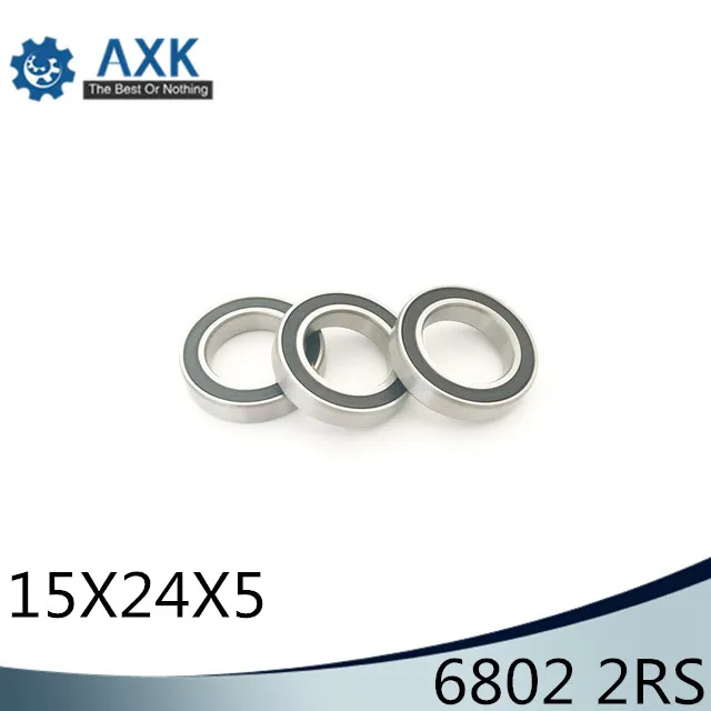 

6802 2RS Bearing 15*24*5 mm ( 10 PCS ) ABEC-1 Metric Thin Section 61802RS 6802 RS Ball Bearings 6802RS