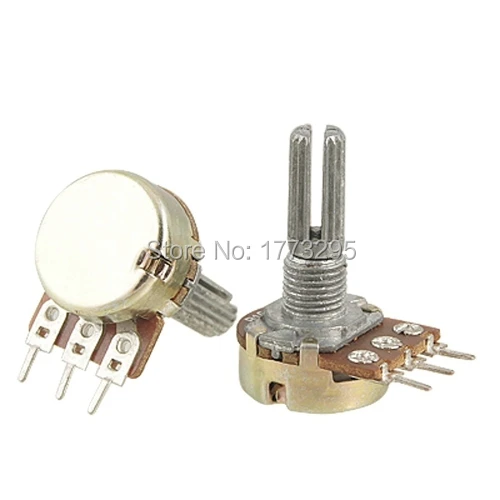 Wholesale 10 PCS High Quality WH148 500 Ohm Linear Potentiometer 15mm Shaft With Nuts And Washers Hot diy kit