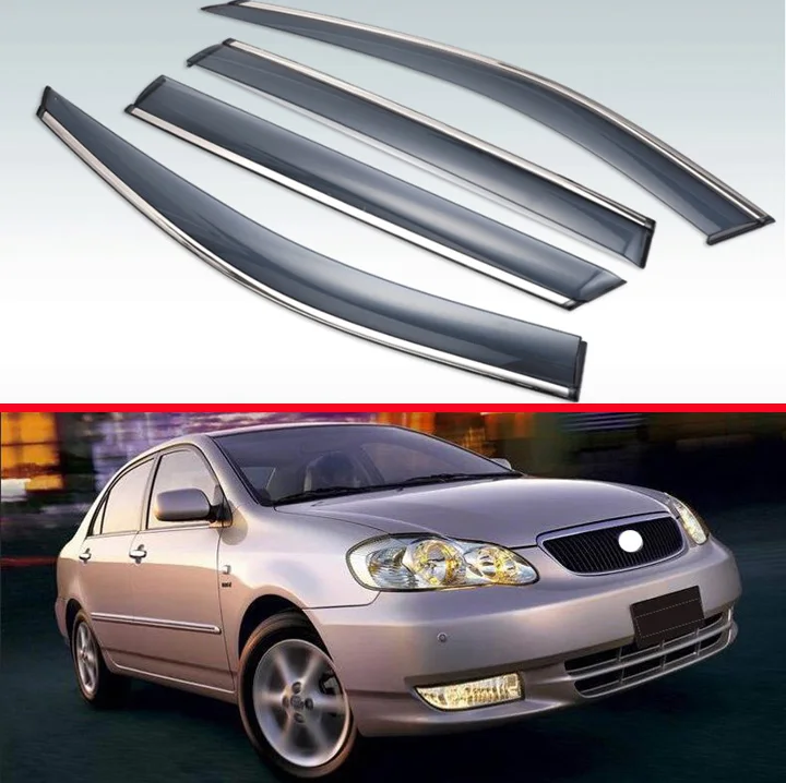 For Toyota Corolla AE120 2001 2002 2003 2004 2005 2006 Plastic Exterior Visor Vent Shades Window Sun Rain Guard Deflector