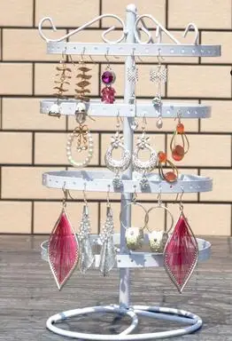 Four layers rotating jewelry aircraft accessories Earrings stud earrings eardrop receive display shelf