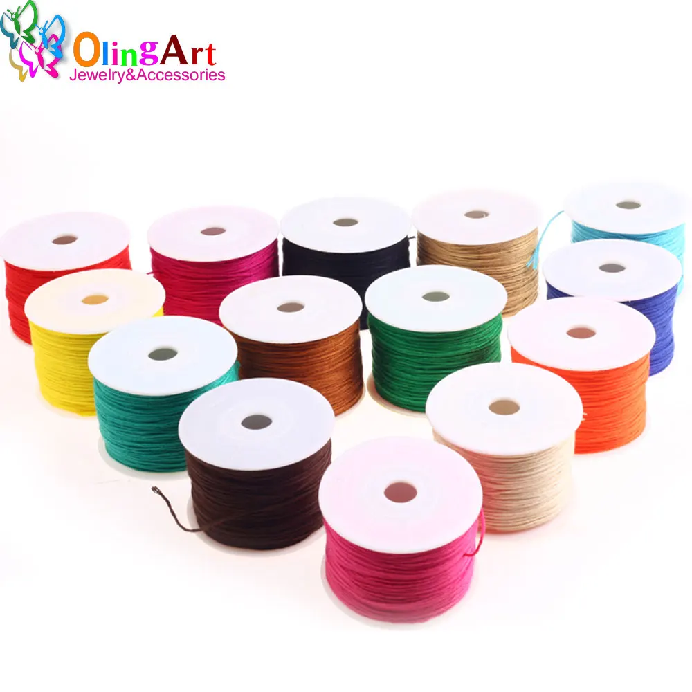 OlingArt 0.5MM 120M/lot Soft Cotton embroidery thread Colors optional Beading Wire DIY jewelry Accessories Hand dedicated cord