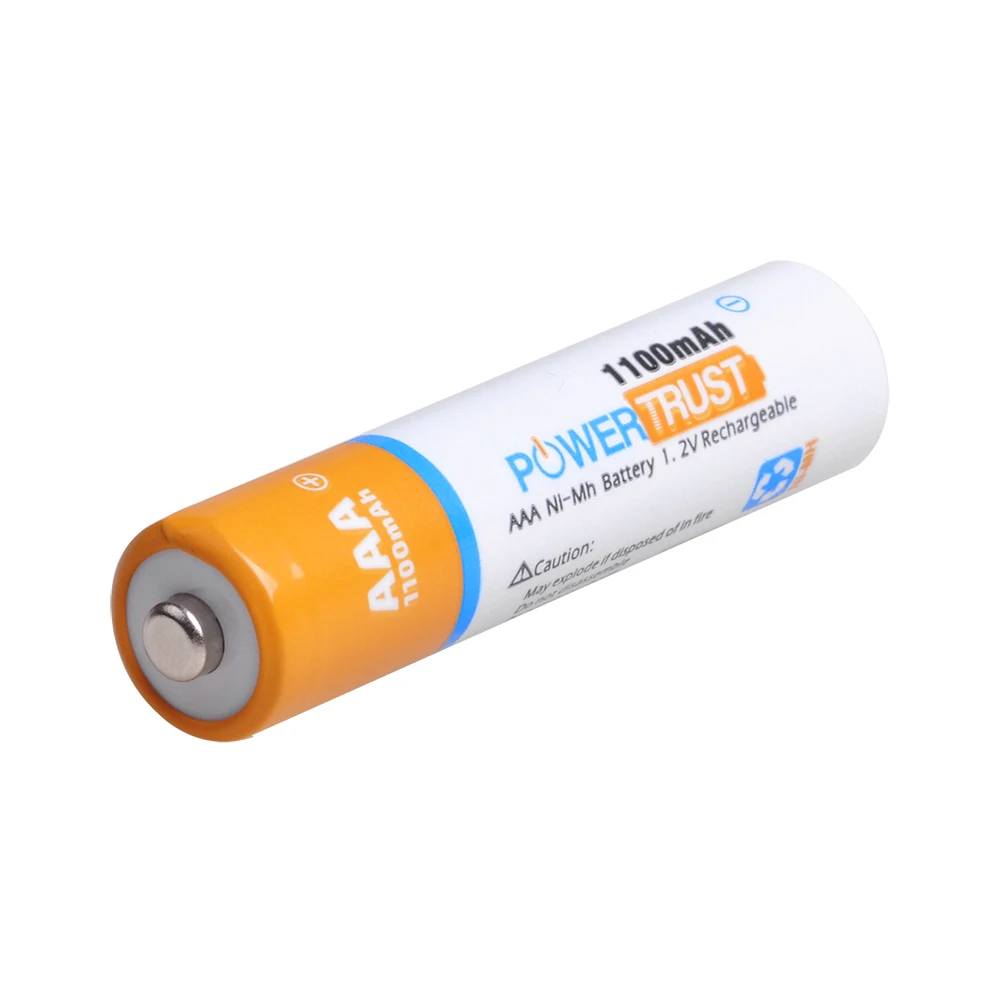 PowerTrust 8 Packs 1100mAh 1.2V AAA Ni-MH Rechargeable Battery for AA AAA Batteries (Case Included)