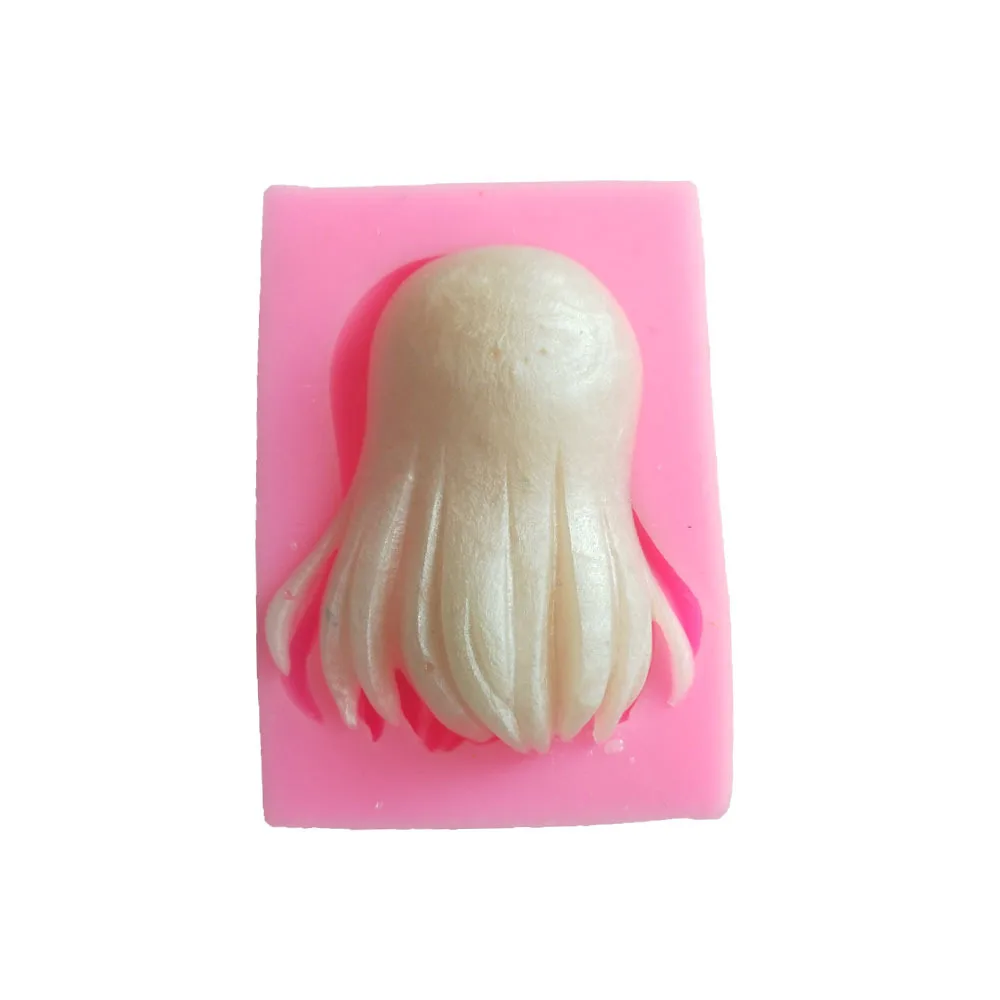 DIY Doll hair long hair gel rubber fondant mold cake decorating tools chocolate gumpaste mold