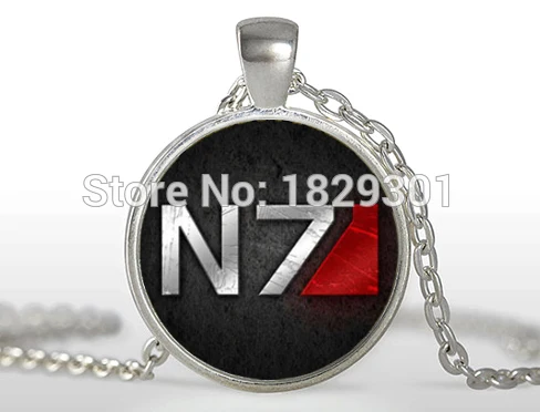 New Top Fashion Maxi Necklaces Collares Collier N7 Alliance Necklace Mass Effect Jewelry Gifts For Him Glass Dome Pendant HZ1