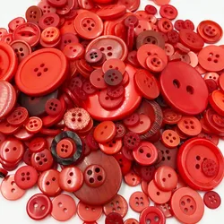 Red 50 Gram DIY Making Hand Knitting doll's clothing Buttons Resin Promotions Mixed Sewing Scrapbook PT233