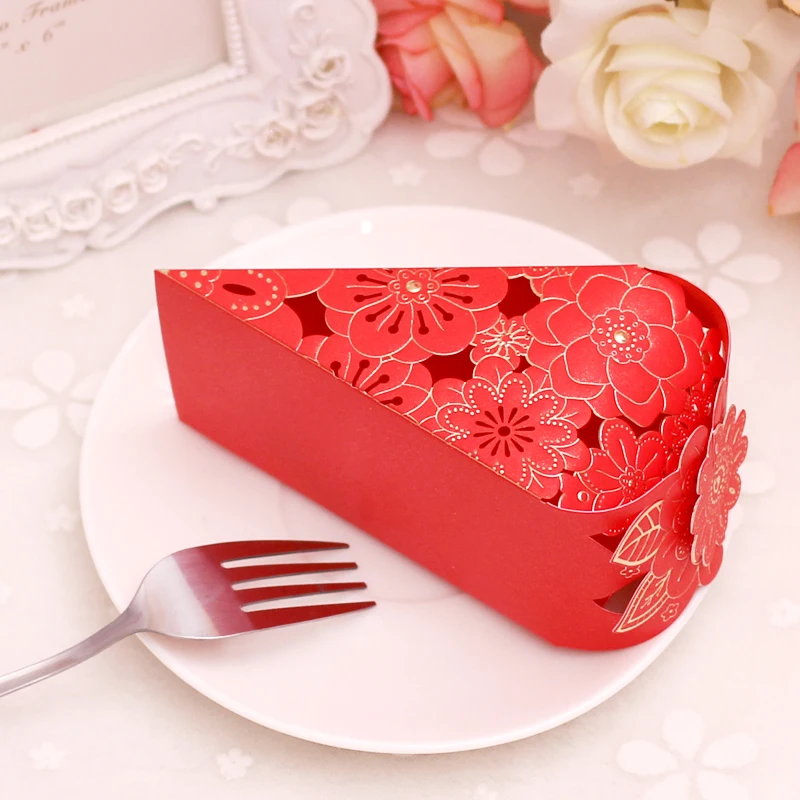 20pcs triangle hollow cake box sugar box 10 composed of round Cake decorated candy box Warm Cake Shape Candy Box