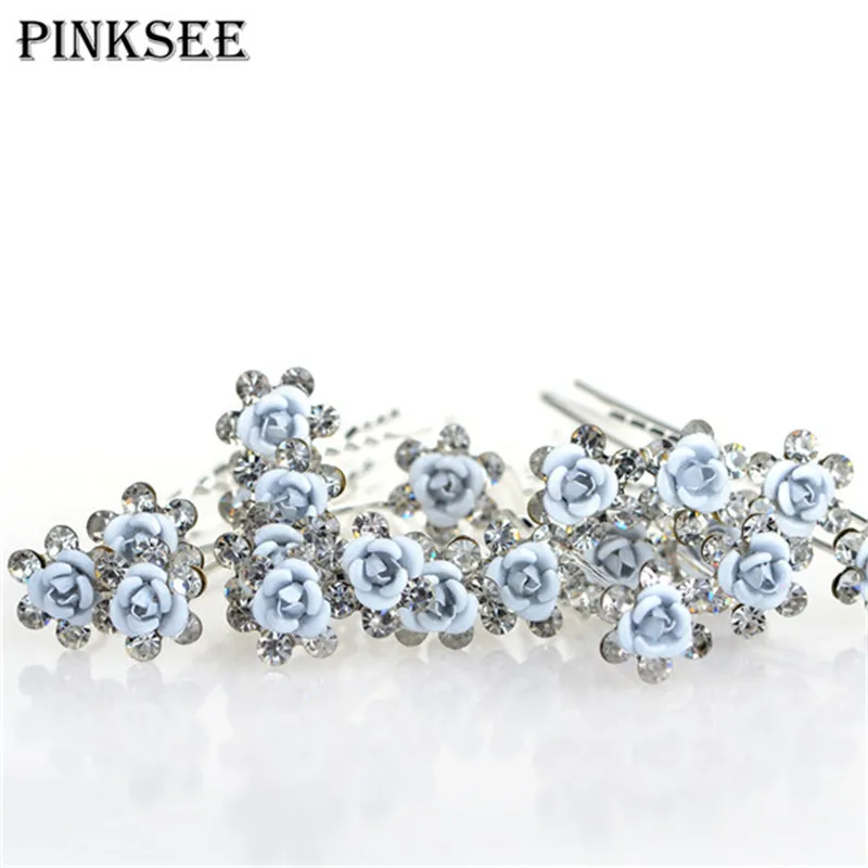 

1000pc Wholesale Hair Pins Rhinestone Crystal Simulated Pearl Flower Hair Clips Bridal Wedding Accessories