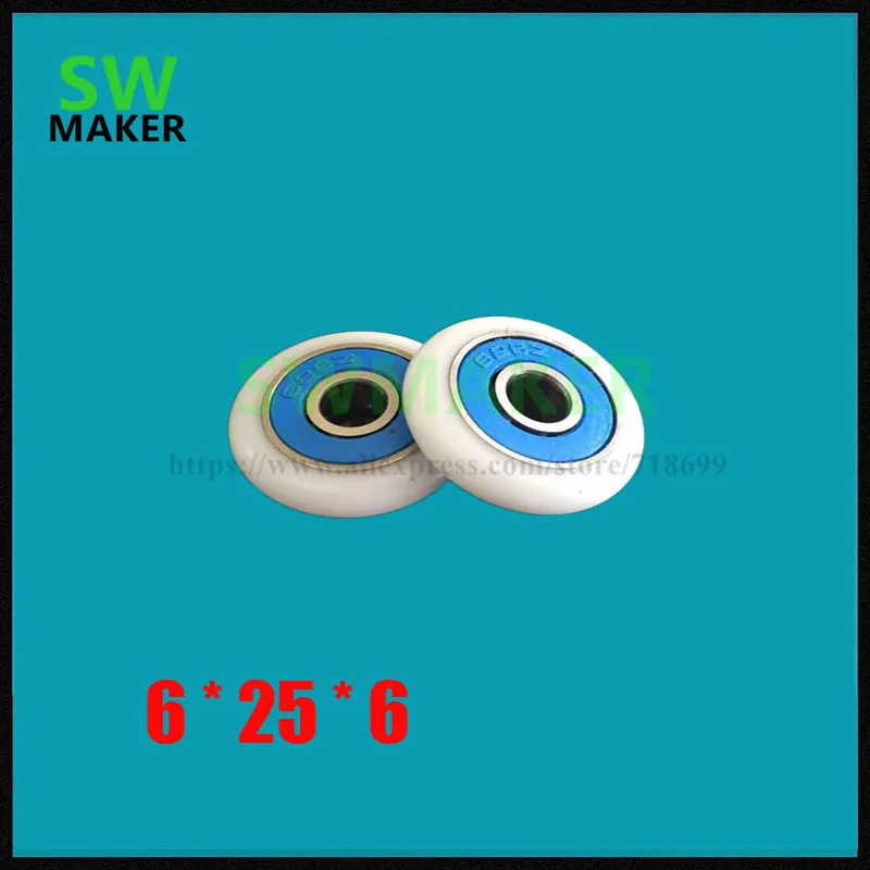 Outer ring arc R type spherical injection molded package nylon pulley bearing 626 size 6*25*6mm inner diameter 6