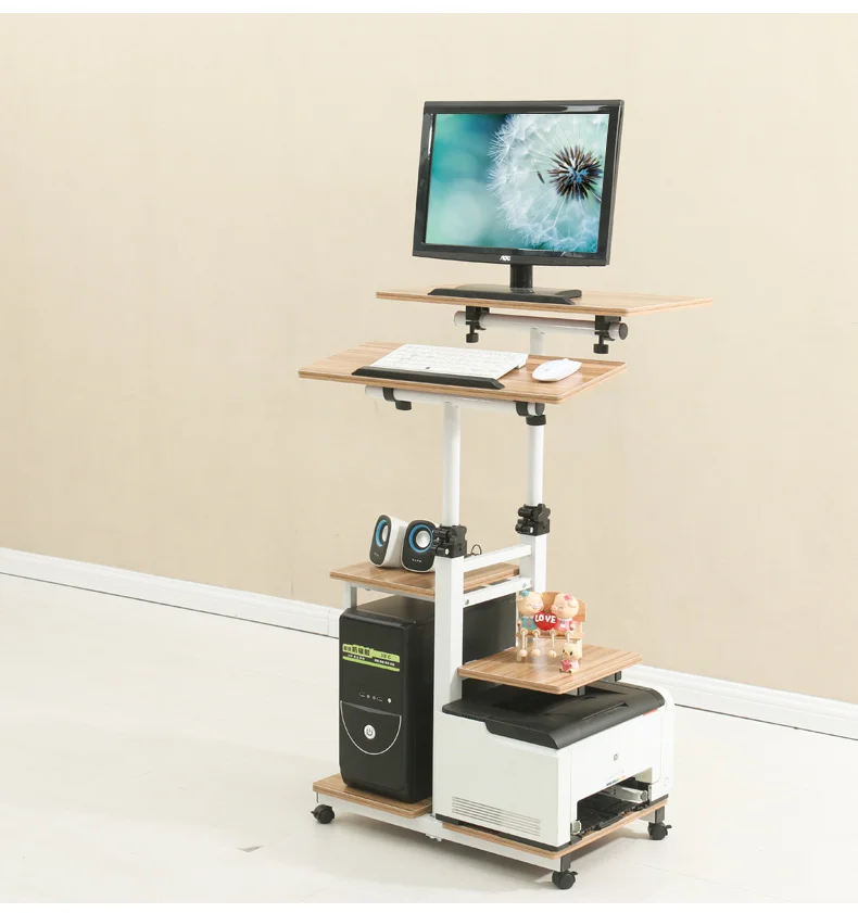 Stand Van Computer Bureau. Draaien De Desktop Computer Bureau. Eenvoudige Mobiele Lifting Notebook Computer Bureau