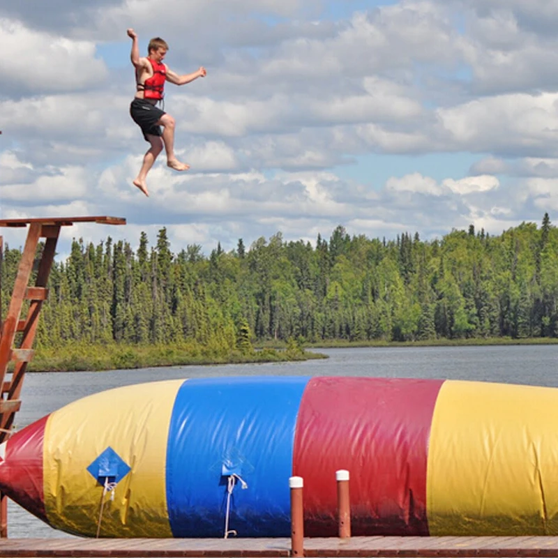 8x3m Opblaasbaar Springen Water Blob Opblaasbaar Water Springen Kussen Opblaasbare Water Uitwerpen Trampoline