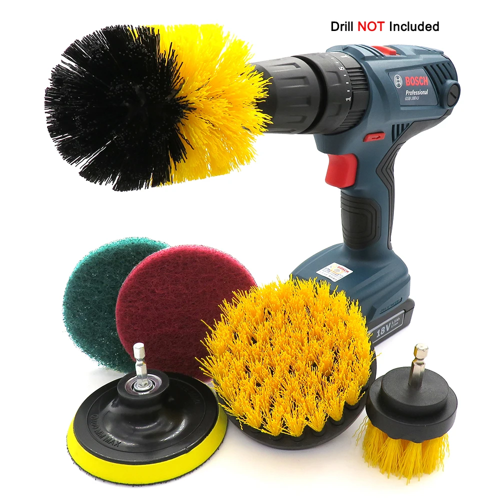 Cleaning Brush Attachment Set  Scrubber Brush  Scouring and  Scrub Pads All Purpose Cleaner For sofa kitchen, bathroom etc(6pcs）