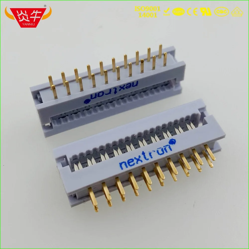 50Pcs FD-20P 2.54mm PITCH 2*10P 20PIN PLUG IDC SOCKET CONNECTORS ISP JTAG HEADER FOR FLAT RIBBON CABLE SAMPLE NEXTRON YANNIU