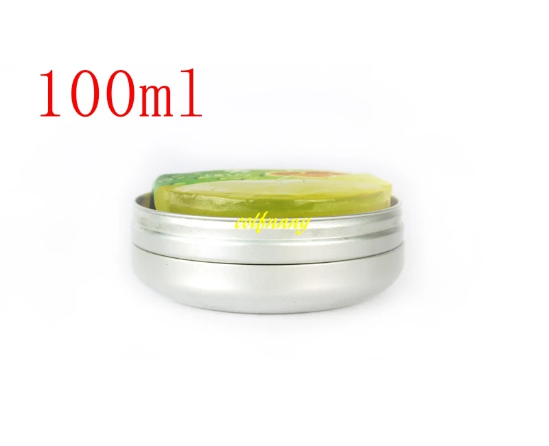 100pcs/lot 100ml Aluminum Jars Empty Cosmetic Metal aluminum soap box Tin earphone Containers