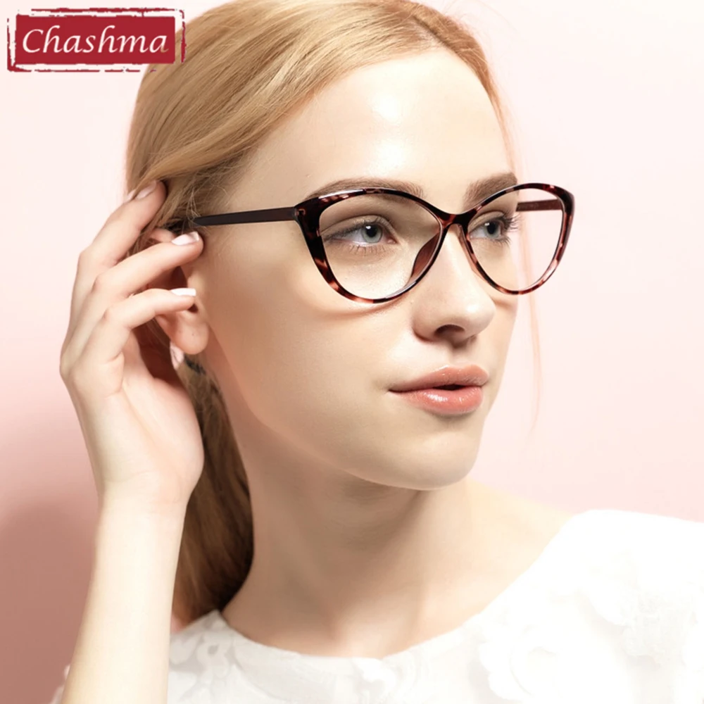 Sunglasses Women Cat Eye Spectacle Prescription Glasses Frame TR90 Light Flexible Student Eyewear Gradient Brown Eyeglasses